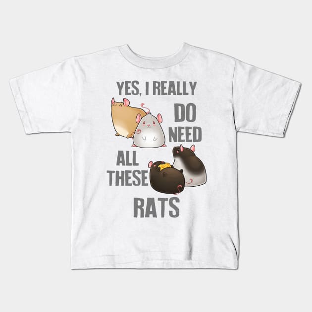 Need All These Rats Kids T-Shirt by Psitta